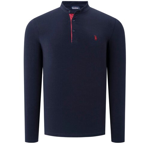 Dewberry DOUBLE SET V4009 MEN'S SWEATSHIRT-NAVY - ANTHRACITE Cene