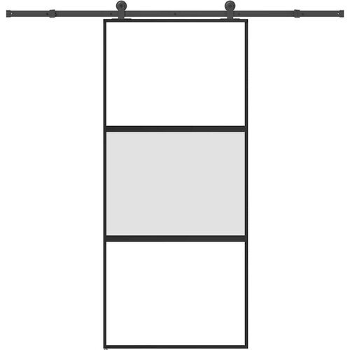 VidaXL Klizna vrata s priborom 90 x 205 cm kaljeno staklo i aluminij Slike