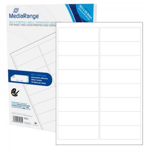 Mediarange večnamenske samolepilne etikete, 99,1mm x 33,19mm, bele, 800 nalepk Cene