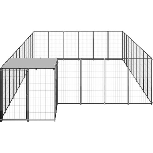  Kavez za pse crni 19,36 m&amp;sup2; čelični Slike