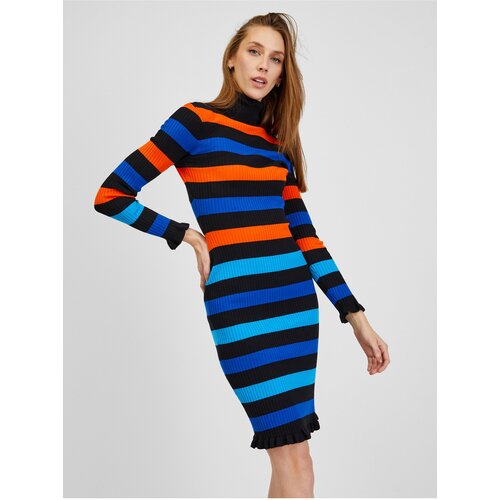 Orsay Orange-Blue Ladies Striped Dress - Women Slike