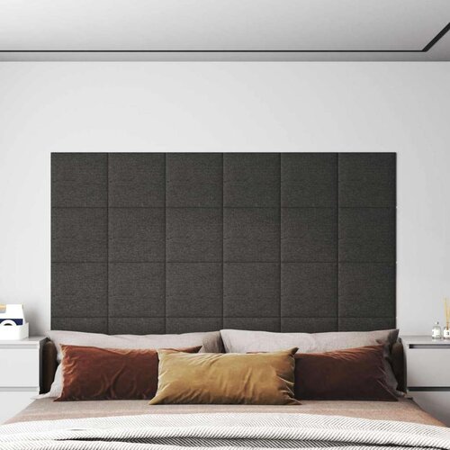  Zidna uzglavlja 12 pcs Tamno siva 30 x 30 cm tkanina Cene