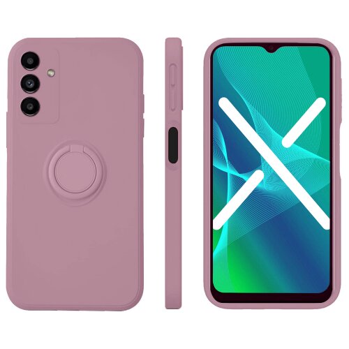 Onasi silikonski ovitek liquid ring za samsung galaxy A14 - vijola Slike