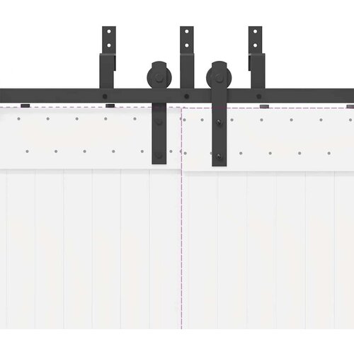 VidaXL Pribor za klizna vrata 152,5 cm čelični crni Slike