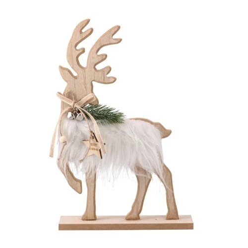Festa Sven, novogodišnja dekoracija, irvas, beli, 19cm Cene