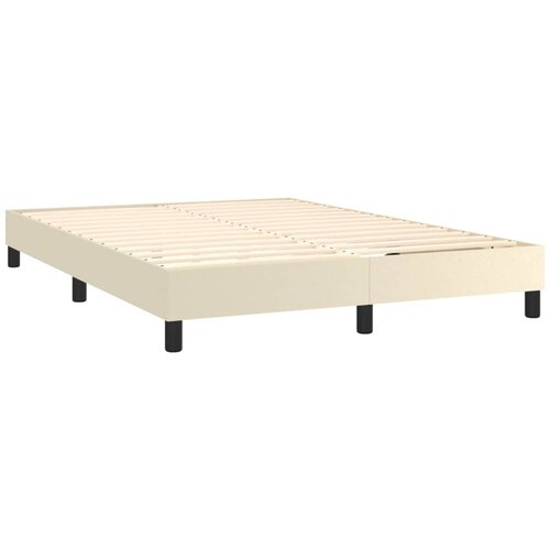  s oprugama i madracem krem 140 x 190 cm od umjetne kože Slike