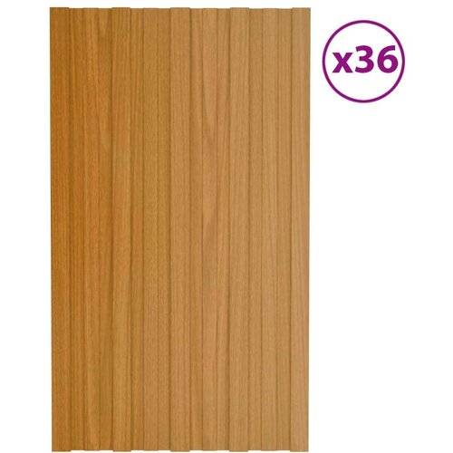 Krovni paneli 36 kom od pocinčanog čelika boja drva 80 x 45 cm Cijene