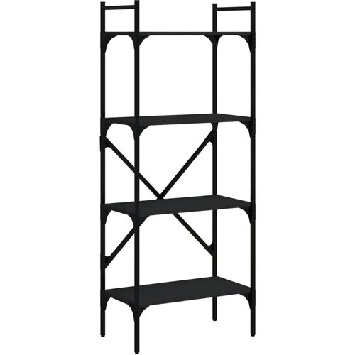 Maison Chic Knjižna omara - Knjižni regal 4-nadstropna črna 56x31,5x138,5 cm inženirski les, (21724940) Slike