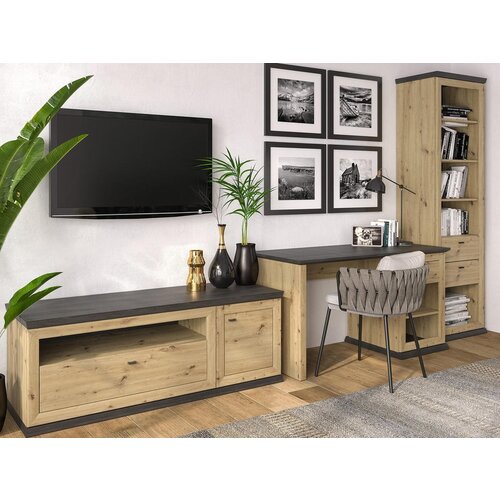 Hom`in TV-ELEMENT barve hrasta, temno siva Slike