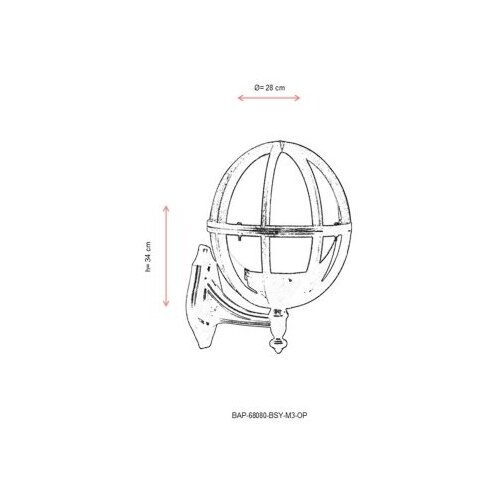 Opviq Vanjska zidna lampa BAP-68080-BSY-M3-OP, 34 cm, IP65, E27, Crna Slike
