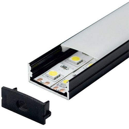 Mitea Lighting aluminijumski profil za led trake crni nadgradni set sa difuzorom 9.8x23.5x2000mm MA617-C Cene