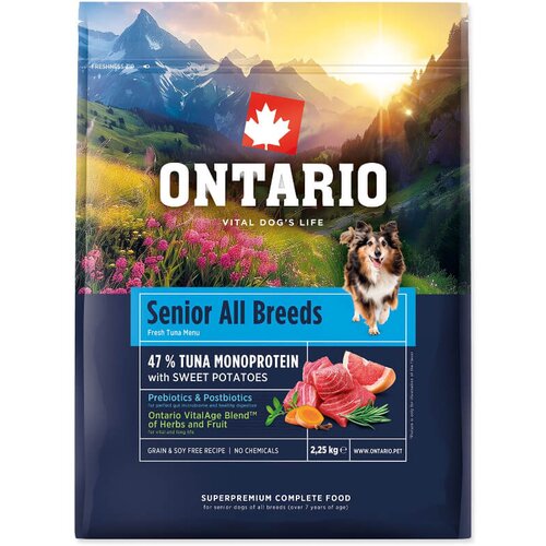 Ontario Senior All Breeds Monoprotein - tuna in sladki krompir 2,25 kg Cene