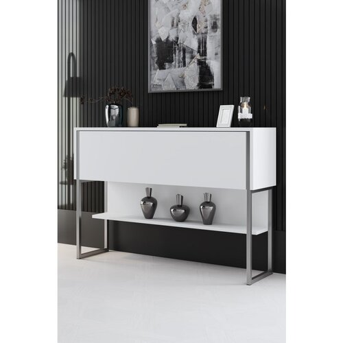 Hanah home komoda luxe - silver, white silverwhite dresser Cene