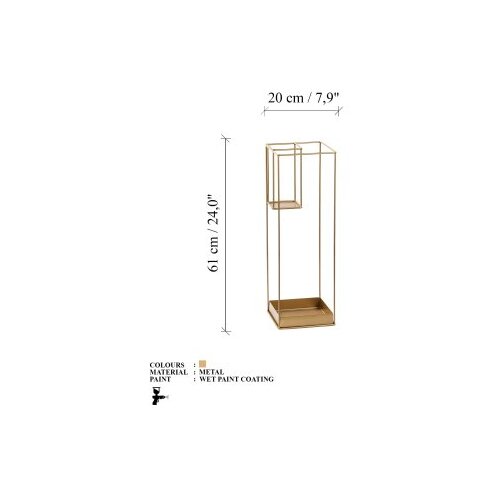 Aberto Design Stalak za ki&amp;scaron;obran Semsiye-008, 20x20x61 cm, Zlatne boje Slike