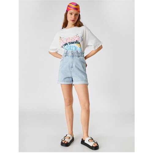 Koton Shorts - Navy blue - High Waist Slike