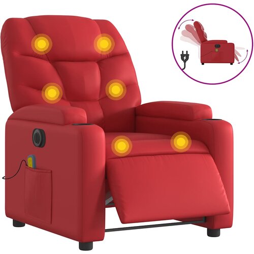 Maison Chic Električni masažni naslanjač - Relax naslanjač rdeče umetno usnje, (22134965) Cene