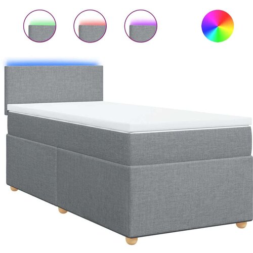 VidaXL Box spring krevet s madracem svjetlosivi 90x190 cm od tkanine Slike
