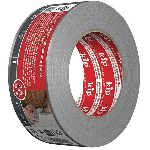 KIP Sivi lepilni trak 225 (Vodoodbojen, 50 m x 48 mm x 0,18 mm, Ekstrudirani polietilen, Temperaturna odpornost: 90 &deg;C) Cene