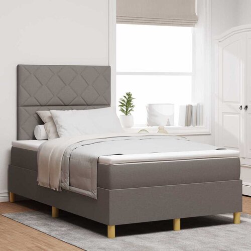  LED Box Spring Krevet Sivo-smeđa 120 x 190 cm tkanina Cijene