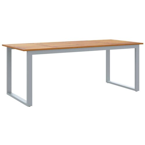  Vanjski blagovaonski stol sivi 200x90x75 cm čelični i solidno drvo akacija Slike