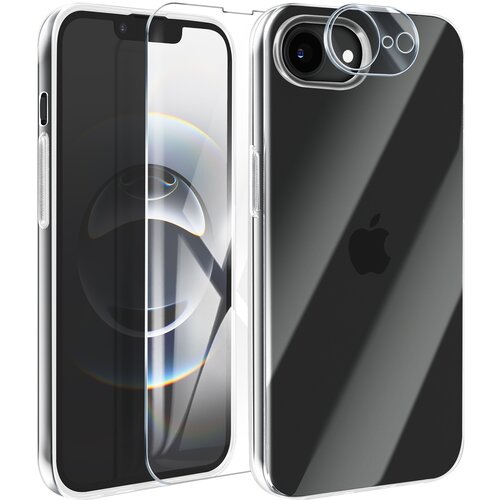 AVIZAR Silikonski ovitek za iPhone 16e s steklom in lečo zaslona, Prozorno, (5000015039) Cene