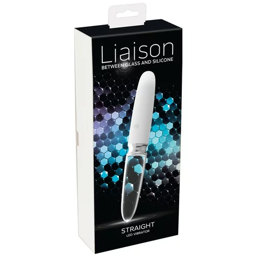 Liaison You2toys - vibrator z LED paličico iz silikonskega stekla (prosojno-bel)