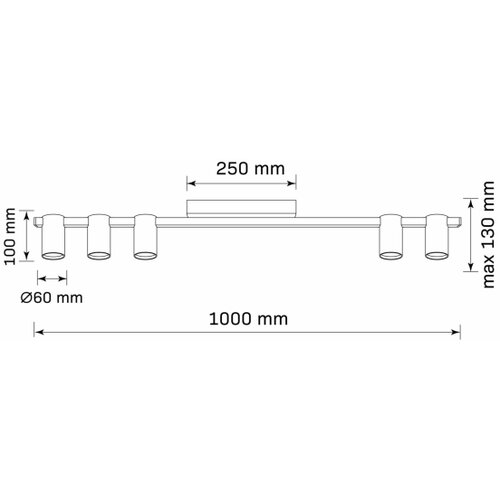  Stropna spot svetiljka MARIBEL 5xGU10/10W/230V crna Slike