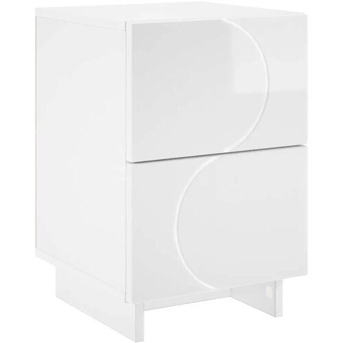  Noćni ormar Bijela visokog sjaja 33 5 x 34 5 x 50 cm - Bijela visokog sjaja 1 Slike