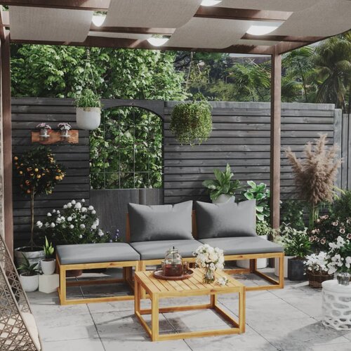  3057627 4 Piece Garden Lounge Set with Cushion Solid Acacia Wood (311854+311862) Slike