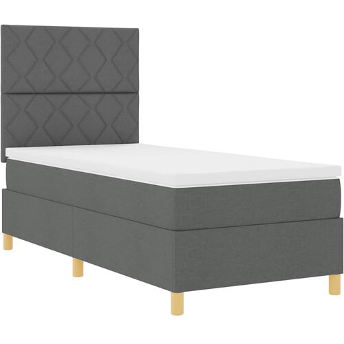  LED Box Spring Krevet Tamno siva 90 x 200 cm tkanina Slike