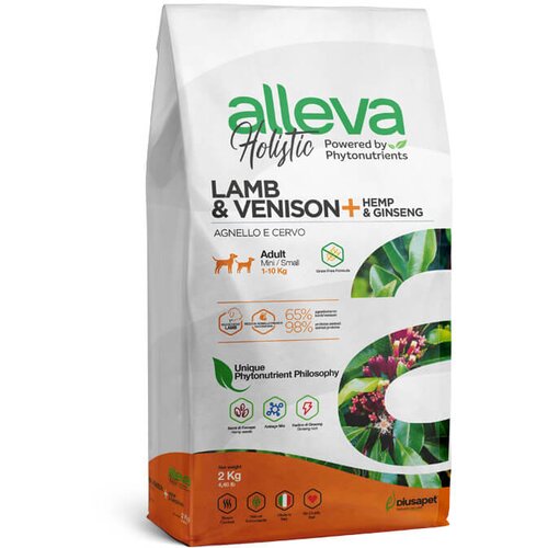 Alleva holistic adult mini venison & lamb + hemp & ginseng - grain free hrana za odrasle pse malih rasa sa jagnjetinom i divljači (2kg, 12kg) Cene