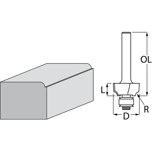 Makita profilno glodalo s ležajem R 2,3 mm, 17 mm, dr&amp;scaron;ka 6 mm D-48430 Slike