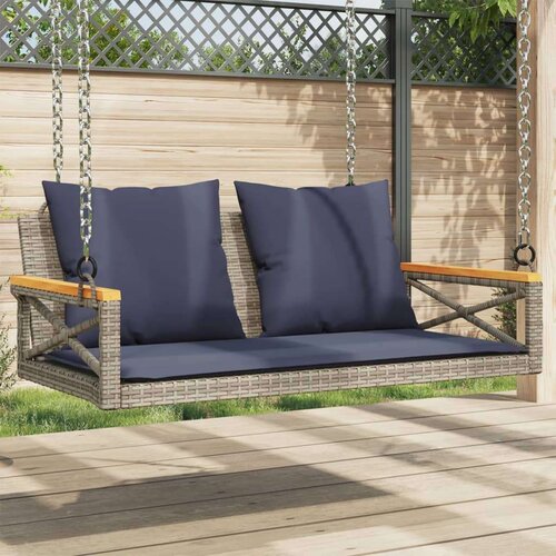  Klupa za ljuljanje s jastucima siva 109x62x40 cm od poliratana Cijene