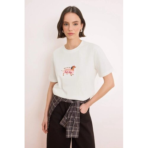TRENDYOLMILLA Ženska majica TWOSS26TS00123, Bela Cene