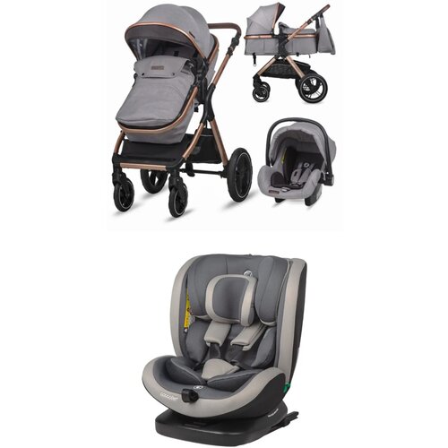 Coccolle Akcija otro&amp;scaron;ki voziček Melora 3v1 in avtosedež iSize 40-150 cm Mydo Urban grey Slike