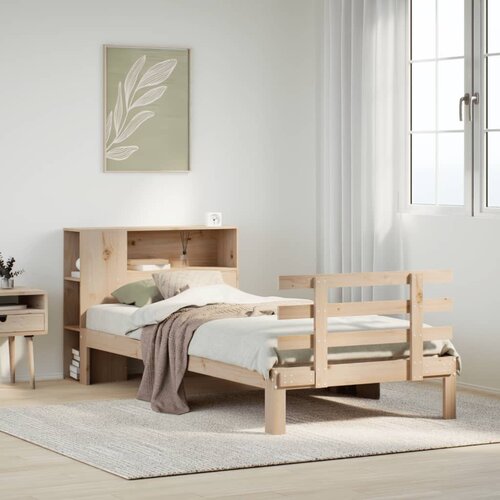 VidaXL Knjižna postelja brez vzmetnice 75x190 cm trdna borovina Slike