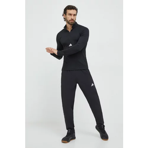 Adidas Majica z dolgimi rokavi za vadbo črna barva