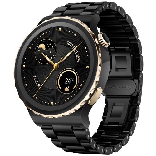 INF združljiv s huawei GT4/Buds pro keramični in nerjaveči jekleni pa&scaron;ček - metuljasta zaponka black 22 mm, (5000090596) Cene