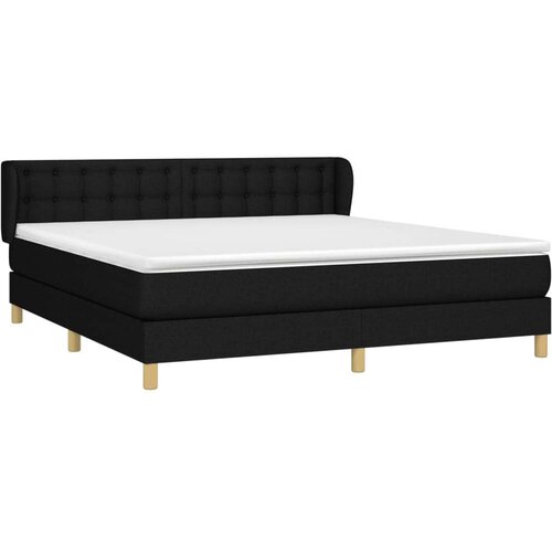  Krevet s oprugama i madracem crni 160x200 cm od tkanine Slike