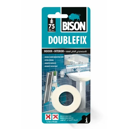 Bison Obojestranski lepilni trak Double Fix Tape (1,5 m x 19 mm)