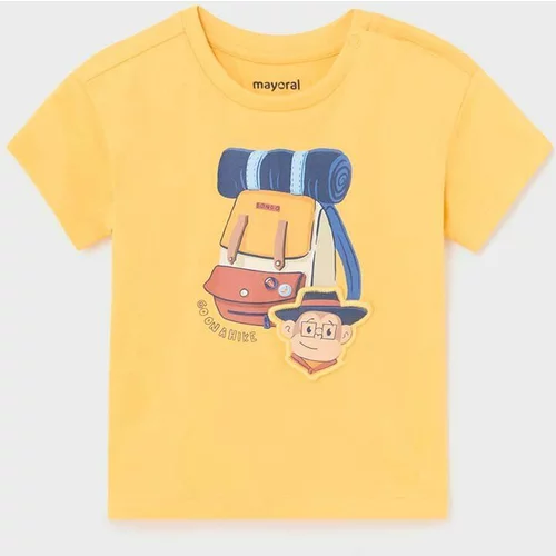 Mayoral Otroška bombažna majica rumena barva