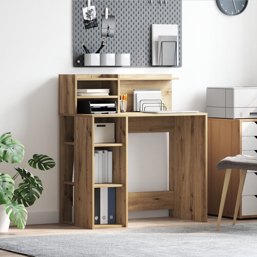 vidaXL Stol s skladištem Umjetni hrast 90x48x101.5 cm Konstruirano drvo Cijene