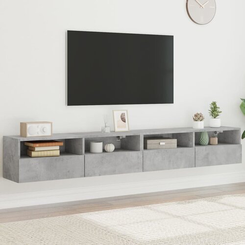  Zidni TV ormarići 2 kom siva boja betona 100x30x30 cm drveni Cene