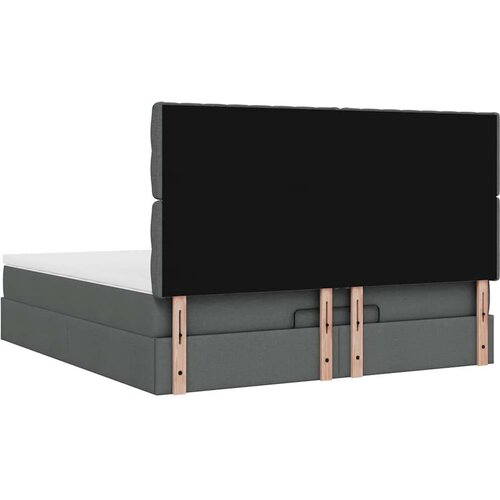 VidaXL Otomanski krevet s madracem i LED tamnosivi 160x200cm tkanine Slike