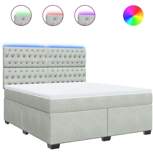 vidaXL Box spring postelja z vzmetnico svetlo siva 180x200 cm žamet Cene
