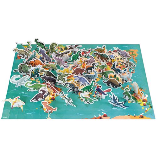 Janod otro&amp;scaron;ki izobraževalni puzzli s figuricami the dinosaurs 200 kosov Slike
