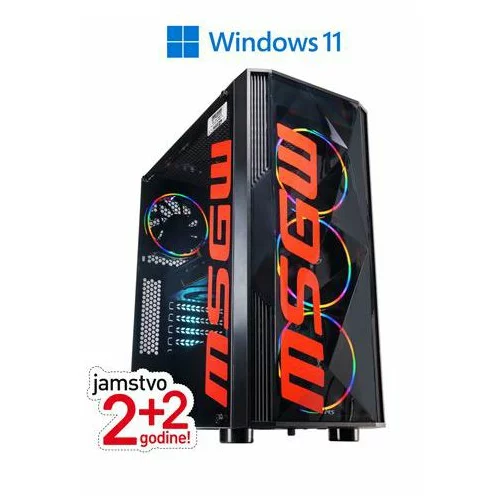 Msgw PC Home GAMER a281, Windows 11 Home, AMD Ryzen 5 3600 3,50GHz, AMDB450, 1x8GB DDR4 3200MHz, AMD Radeon RX 6500 XT 4GB GDDR6, M.2 SSD500GB, 1Gb LAN,Midi Tower 500W, +CPMPC2Y