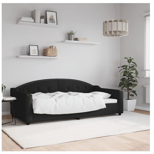 VidaXL Dnevni krevet crni 90 x 190 cm od tkanine Slike