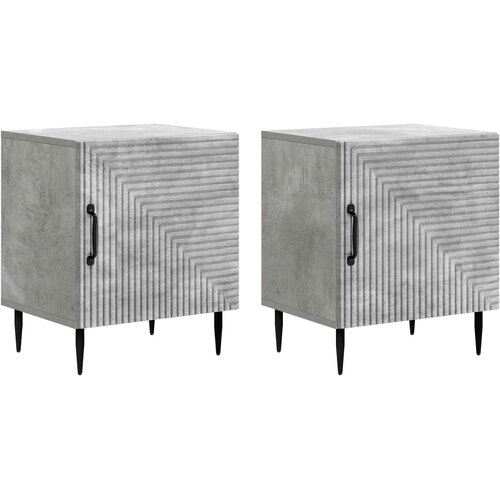  Noćni ormar 2 kom. Betonska siva 43 x 34,5 x 50 cm Slike