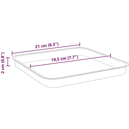  Kvadratna posuda za cvijeće 6 pcs Crna 21 x 21 x 2 cm Plastika Slike